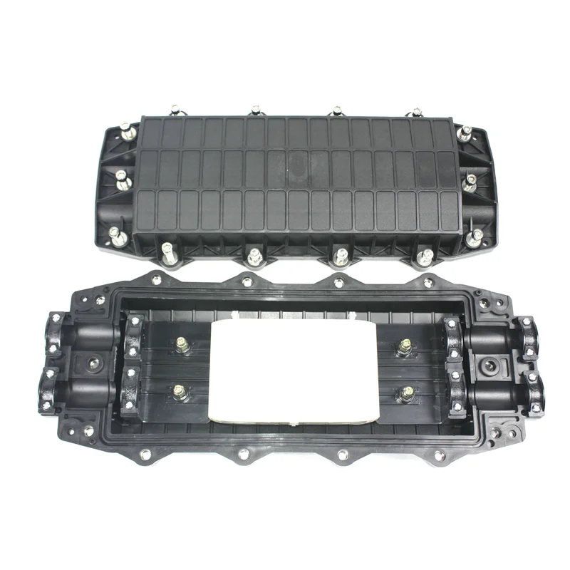 Double-ended optical cable splice box (horizontal)