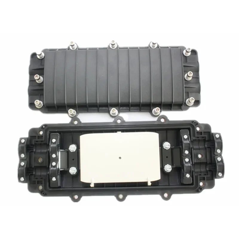 Double-ended optical cable splice box (horizontal)