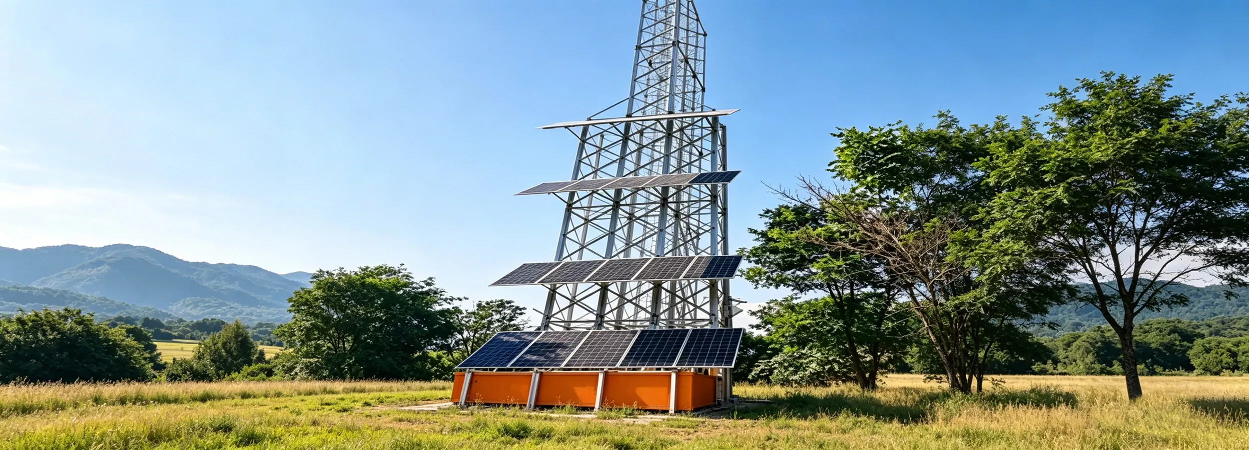 Base station stacked photovoltaic system